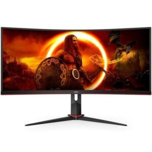 Monitor gaming ultraparonámico curvo aoc cu34g2xp/bk 34’/ wqhd/ 1ms/ 180hz/ va/ negro
