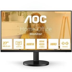 Monitor profesional aoc u27b3cf 27’/ 4k/ multimedia/ regulable en altura/ negro