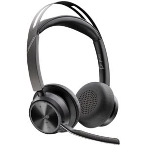 Auriculares inalámbricos poly voyager focus 2 para microsoft teams + adaptador usb-c-a + soporte de carga/ con micrófono/