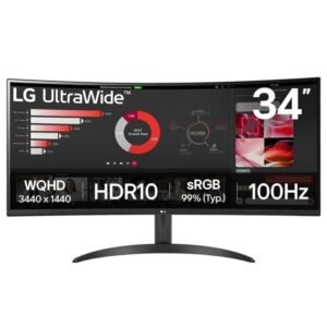 Monitor profesional ultrapanorámico curvo lg 34wr50qk-b 34’/ wqhd/ negro