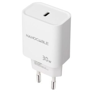 Cargador de pared nanocable 10.10.2009/ 1xusb tipo-c/ 30w/ blanco