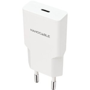 Cargador de pared nanocable 10.10.2021/ 1xusb tipo-c/ 20w/ blanco