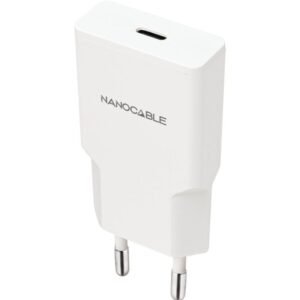 Cargador de pared nanocable 10.10.2024/ 1xusb tipo-c/ 25w/ blanco