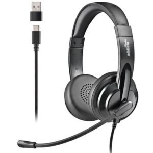 Auriculares ngs vox605 usb-c/ con micrófono/ usb tipo-c/ negros