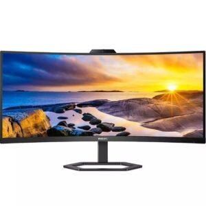 Monitor profesional ultrapanorámico curvo philips 34e1c5600he 34’/ wqhd/ webcam/ multimedia/ regulable en altura/ negro