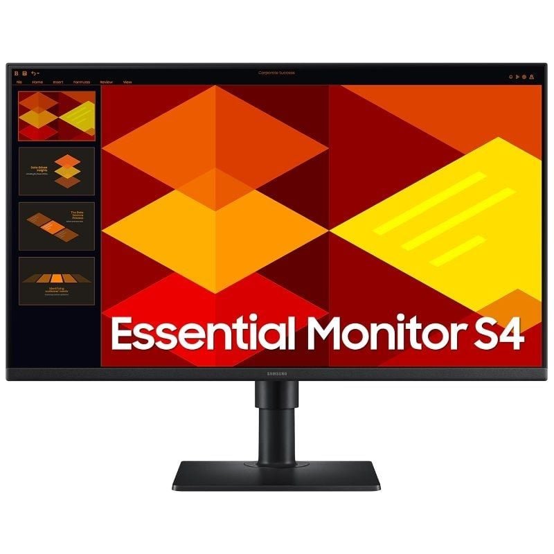 Monitor Profesional Samsung Essential Monitor S4 S40GD S24D402GAU/ 24'/ Full HD/ Regulable en altura/ Negro