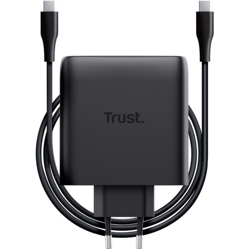 Cargador de pared gan trust maxo 100w/ 2xusb tipo-c/incluye cable usb tipo-c/ 100w