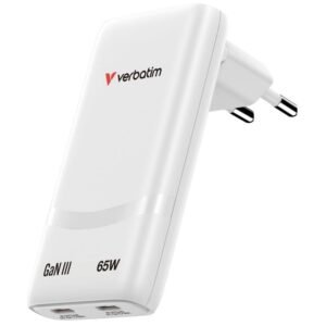 Cargador de pared gan verbatim fold ‘n’ go/ 2xusb tipo-c/ 65w