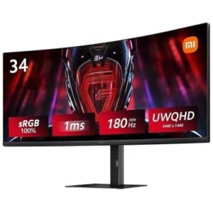 Monitor gaming curvo xiaomi curved gaming monitor g34wqi 34’/ wqhd/ 1ms/ 180hz/ negro