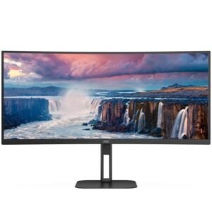 Monitor profesional ultraparonámico curvo aoc cu34v5c/bk 34’/ wqhd/ multimedia/ negro