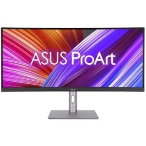 Monitor profesional asus proart display pa34vcnv 34’/ uwqhd/ multimedia/ regulable en altura/ negro y plata