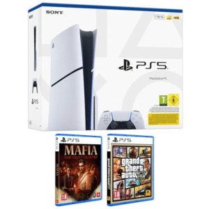 Consola sony playstation 5 – ps5 slim estándar 1tb/ incluye mando dual sense y juego gta v + mafia: the old country/ chassis e