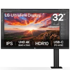 Monitor profesional lg ultrafine display 32un880k-b 31.5’/ 4k/ multimedia/ regulable en altura/ negro