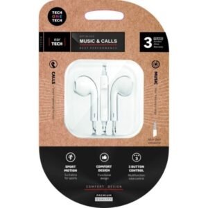 Auriculares intrauditivos tech one tech eartech tec1011/ con micrófono/ mini jack 3.5/ blancos
