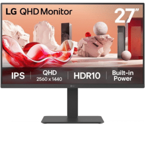 Monitor profesional lg 27ba45qb-b 27’/ qhd/ multimedia/ regulable en altura/ negro