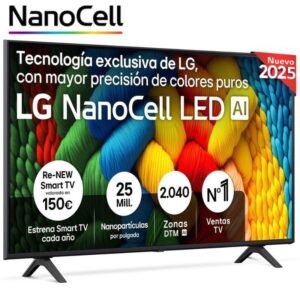 Televisor lg nanocell 55nano80a6b 55’/ ultra hd 4k/ smart tv/ wifi