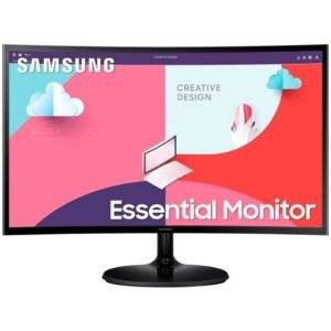 Monitor profesional curvo samsung essential monitor s3 s24c360eau/ 24’/ full hd/ negro