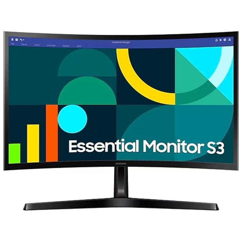 Monitor curvo samsung essential monitor s3 s24d366gau/ 24'/ full hd/ negro