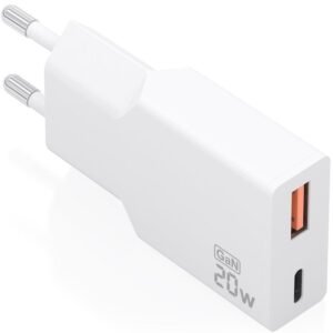Cargador de pared gan aisens a110-0998/ 1xusb tipo-c/ 1xusb/ 20w/ blanco