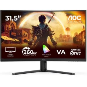 Monitor gaming curvo aoc c32g42ze 34’/ full hd/ 0.5ms/ 240hz/ va/ negro