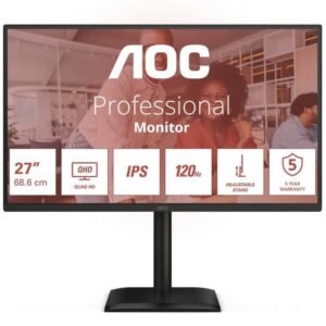 Monitor profesional aoc q27e4u 27’/ qhd/ multimedia/ regulable en altura/ negro