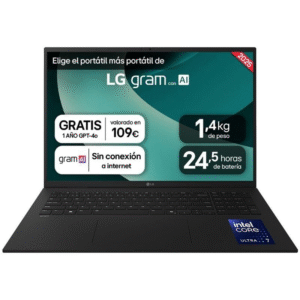 Portátil lg gram 17z90tl-g.au88b intel core ultra 7-258v/ 32gb/ 1tb ssd/ 17’/ win11
