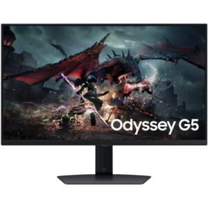 Monitor gaming samsung odyssey g5 g50d s27dg502eu 27’/ qhd/ 1ms/ 180hz/ ips/ regulable en altura/ negro