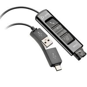 Adaptador qd usb poly da85 786c7aa/ qd macho/ usb macho – usb tipo-c macho