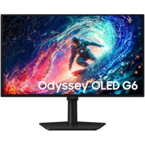 Monitor gaming samsung odyssey oled g6 g61sh s27hg612su 27’/ qhd/ 0.03ms/ 240hz/ qd-oled/ regulable en altura/ negro