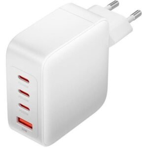 Cargador de pared gan vention feiw0-eu/ 3xusb tipo-c + cable usb tipo-c/ 1xusb/ 140w