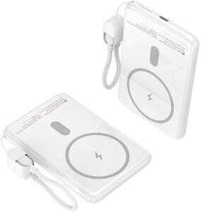 Powerbank 5000mah leotec lepoww20w5w/ 20w/ wireless/ blanca/ incluye cable usb tipo-c