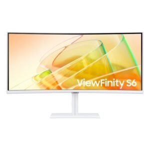 Monitor profesional ultraparonámico curvo samsung viewfinity s6 s34c650tau 34’/ uwqhd/ multimedia/ regulable en altura/ blanco