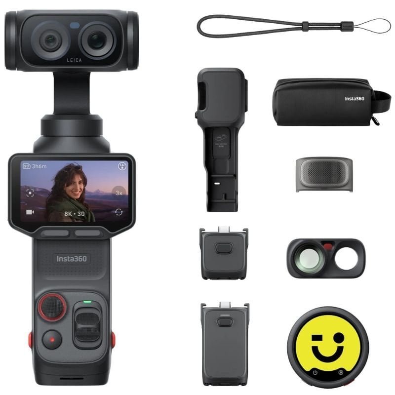 Cámara digital deportiva insta360 luna ultra pack creador/ 4k/ ángulo de visión 360º/ negra