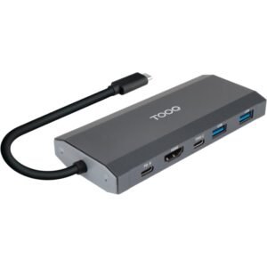 Docking usb tipo-c tooq tqe-2241g/ ranura ssd m.2/ 1xhdmi/ 2xusb/ 1xusb tipo-c/ 1xlector tarjetas/ 1xusb tipo-c pd