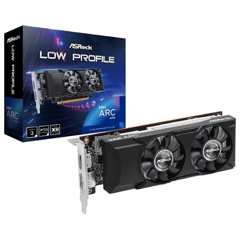 Tarjeta gráfica asrock intel arc a310 perfil bajo/ 4gb gddr6/ compatible con perfil bajo